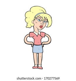 cartoon woman with hands on hips