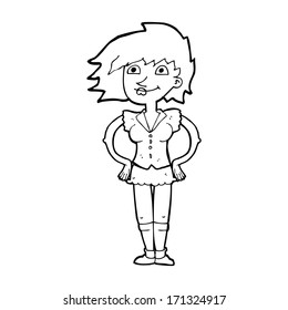 cartoon woman with hands on hips