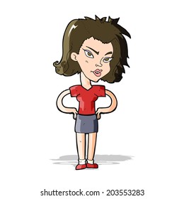 cartoon woman with hands on hips