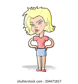 cartoon woman with hands on hips