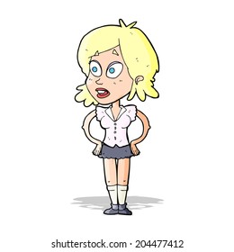 cartoon woman with hands on hips