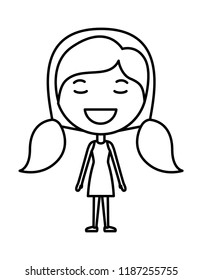 cartoon woman happy kawaii character