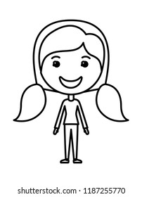 cartoon woman happy kawaii character