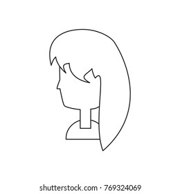 cartoon woman head icon