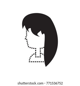 cartoon woman head icon