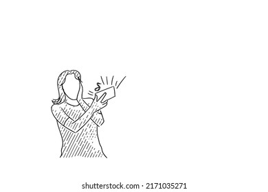 Cartoon Of Woman Hyped After Watching Viral Dance Video. Vector Illustration Design