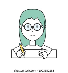 cartoon woman icon