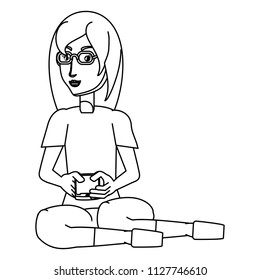 cartoon woman icon