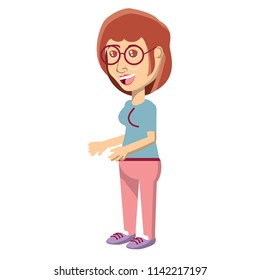 cartoon woman icon