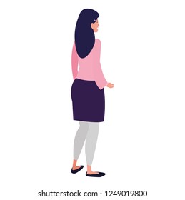 Cartoon woman icon