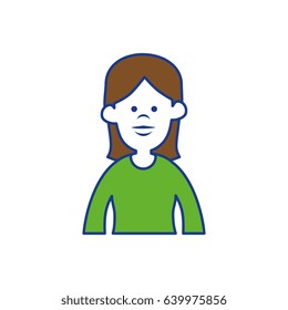 cartoon woman icon