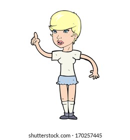 cartoon woman with idea