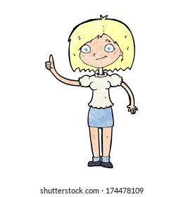 cartoon woman with idea
