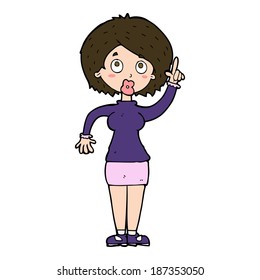 cartoon woman with idea