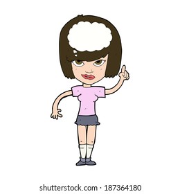 cartoon woman with idea