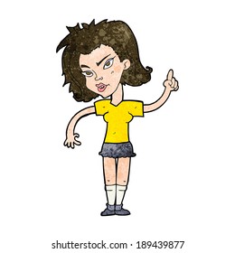 cartoon woman with idea