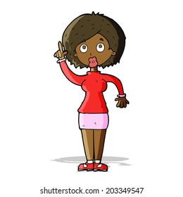 cartoon woman with idea