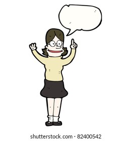 cartoon woman with idea