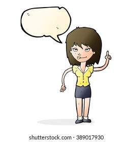 mulher de desenho animado com ideia com balão