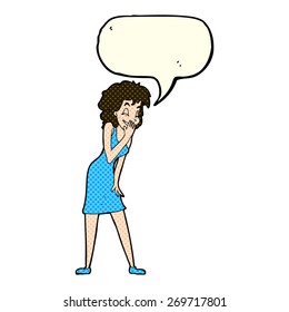 cartoon woman laughing with speech bubble