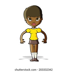 cartoon woman looking annoyed