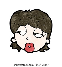 cartoon woman looking sideways