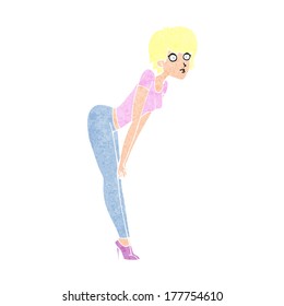 cartoon woman looking at something