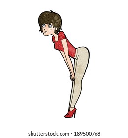 cartoon woman looking at something