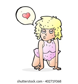 cartoon woman in love