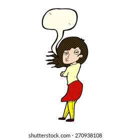 cartoon woman making photo face with speech bubble