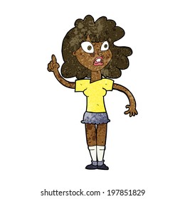 cartoon woman making point