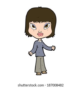 cartoon woman with open arms