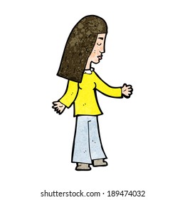 cartoon woman with open arms