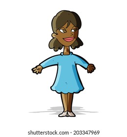 cartoon woman with open arms