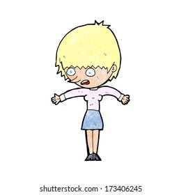 cartoon woman panicking