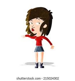 cartoon woman playing it cool