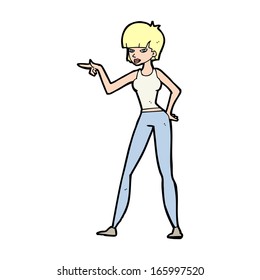 cartoon woman pointing