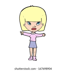 cartoon woman pointing