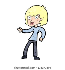 cartoon woman pointing