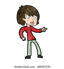 cartoon woman pointing