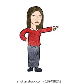 cartoon woman pointing