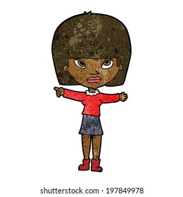 cartoon woman pointing