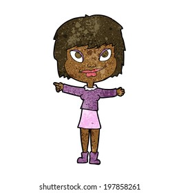 cartoon woman pointing