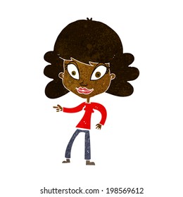 cartoon woman pointing