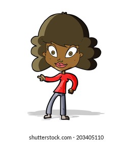 cartoon woman pointing