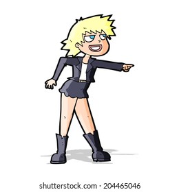 cartoon woman pointing