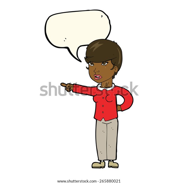 Cartoon Woman Pointing Finger Blame Speech Stock Vector Royalty Free