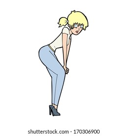 cartoon woman posing
