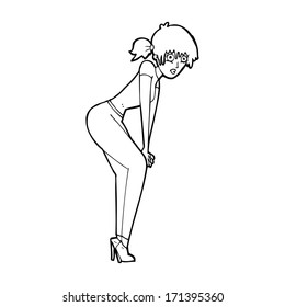 cartoon woman posing