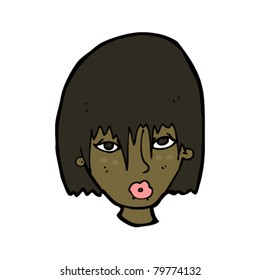 cartoon woman pouting lips